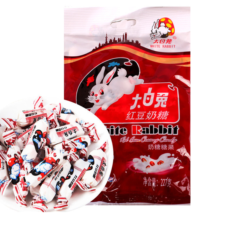 冠生园 大白兔 红豆味 奶糖糖果 227g袋装