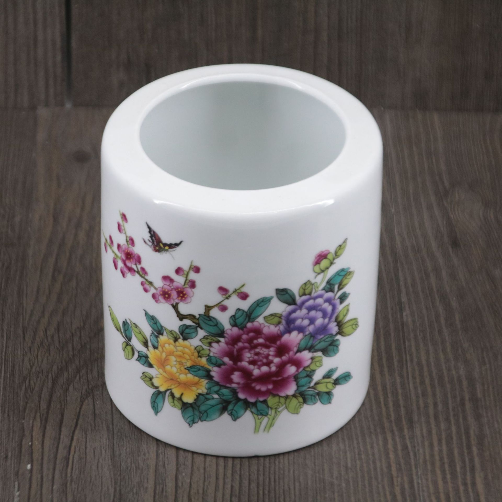 陶瓷笔筒 春色满园 创意装饰 摆件办公室用品装饰 工艺品摆设