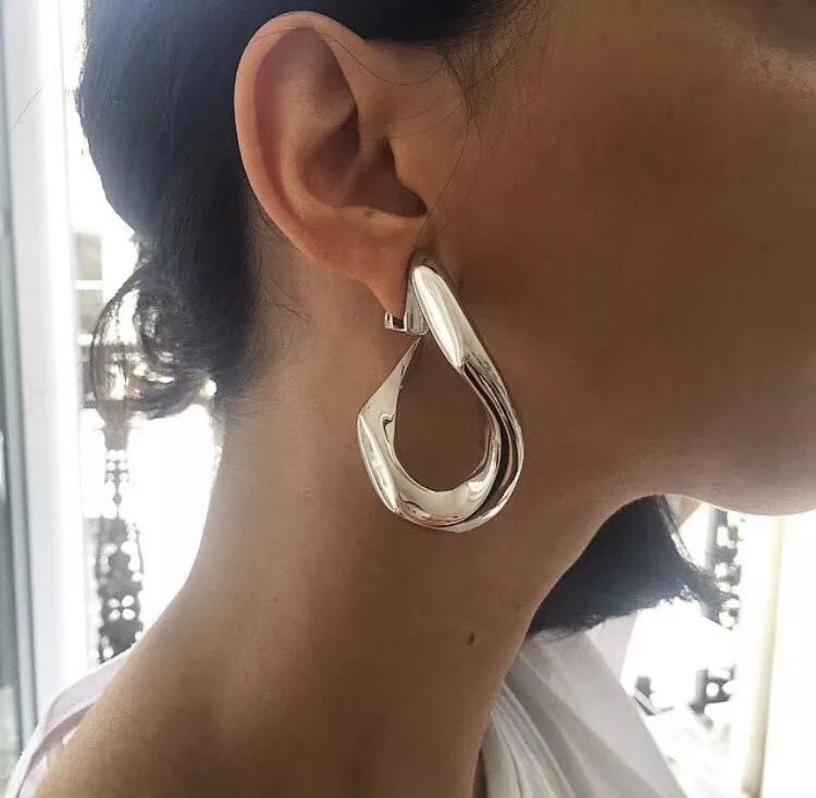 时尚简风设计畸形几何圈圈半开口耳钉夸张大耳环女-阿里巴巴