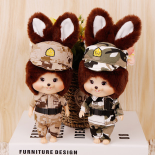 正版艾奇丽军装艾妮兔娃娃可爱龅牙兔子毛绒玩具书包挂件送女生