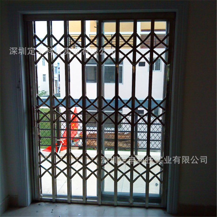 深圳电梯口闸门不锈钢推拉门拉闸门阳台拉门伸缩门玻璃感应门安装