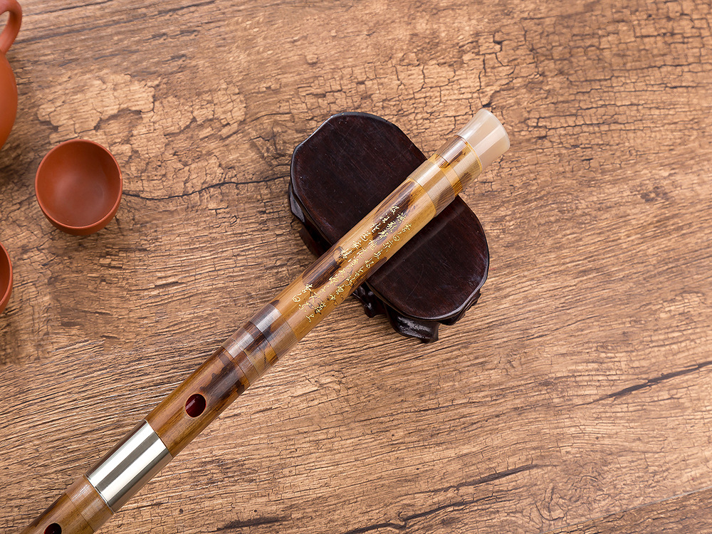 笛子 南音特高精品带皮烫花苦竹笛大师级笛子大气美观送高端礼品