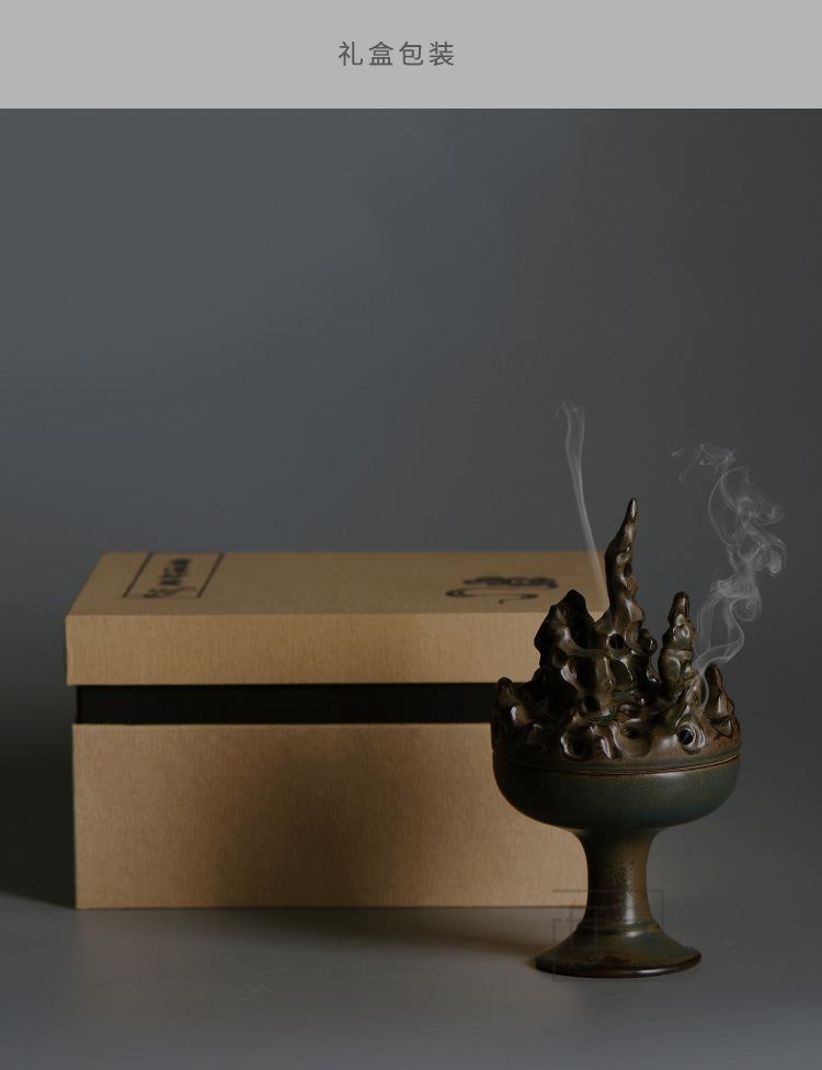 创意太湖石香器 手工陶瓷大号盘香炉 仿古空间香道薰香炉摆件定制