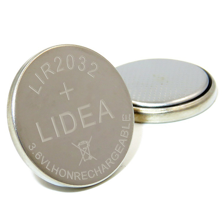 高品质可充纽扣电池锂离子电池lir2032.3.7v纽扣充电电池lir2032