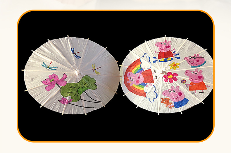 手绘纸伞直径40cmdiy手工绘画伞 卡通纸伞幼儿园儿童跳舞舞蹈道具