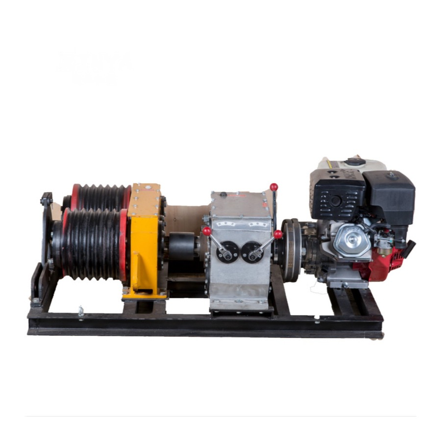 双滚筒柴油汽油机3t5t3吨5吨牵引放线吊装敷设电缆双卷筒机动绞磨
