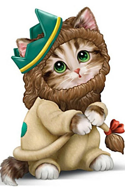 戴帽子小猫钻石画