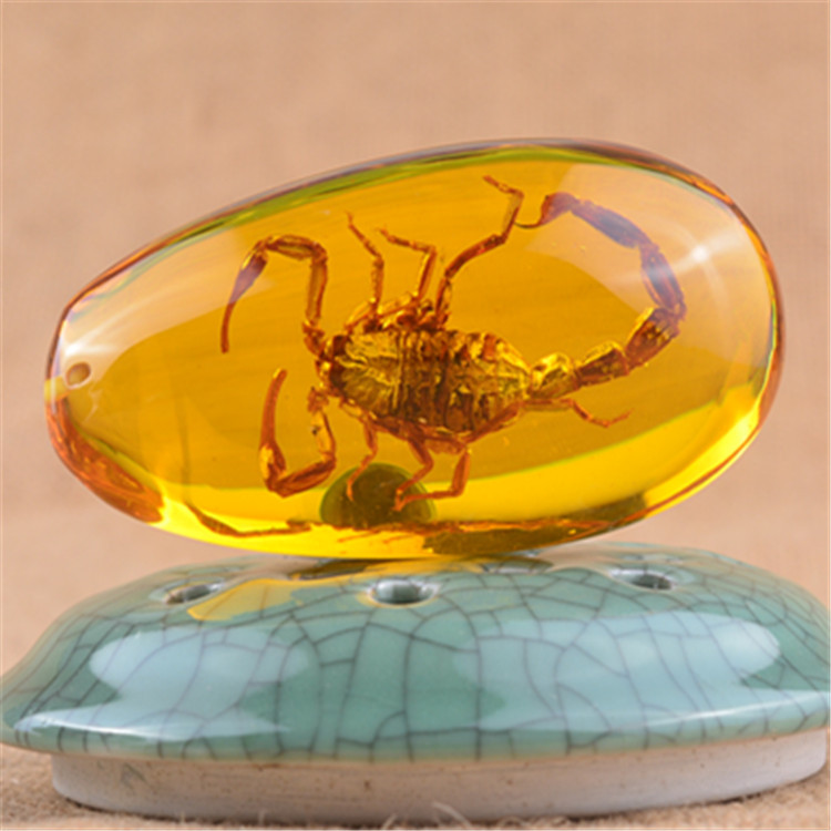 跨境亚马逊仿琥珀吊坠毛衣链配件pp袋独立包装蝴蝶琥珀批发