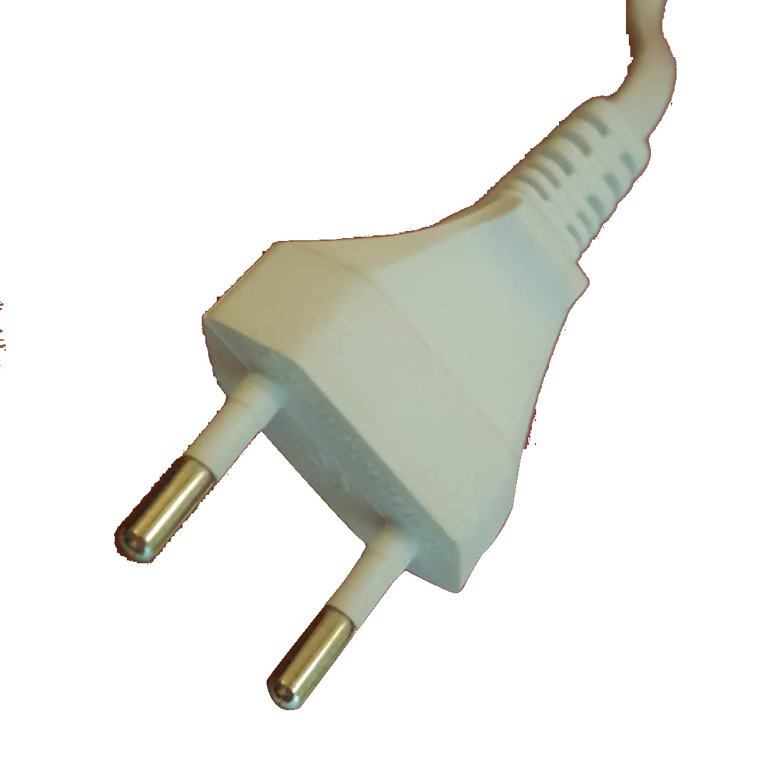 厂家直销 欧式圆插白线带8字尾电源线 小欧式2芯白色带双孔插头线