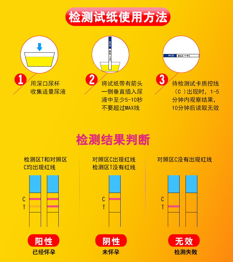 毓婷 验孕棒 早早孕3支 10条早早孕试纸 测孕纸怀孕验孕笔测孕棒