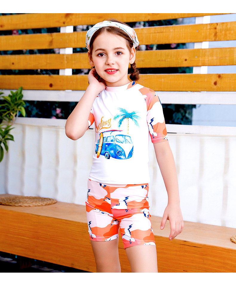 ook男女童泳衣小孩宝宝中大童分体温泉游泳衣泳装8122