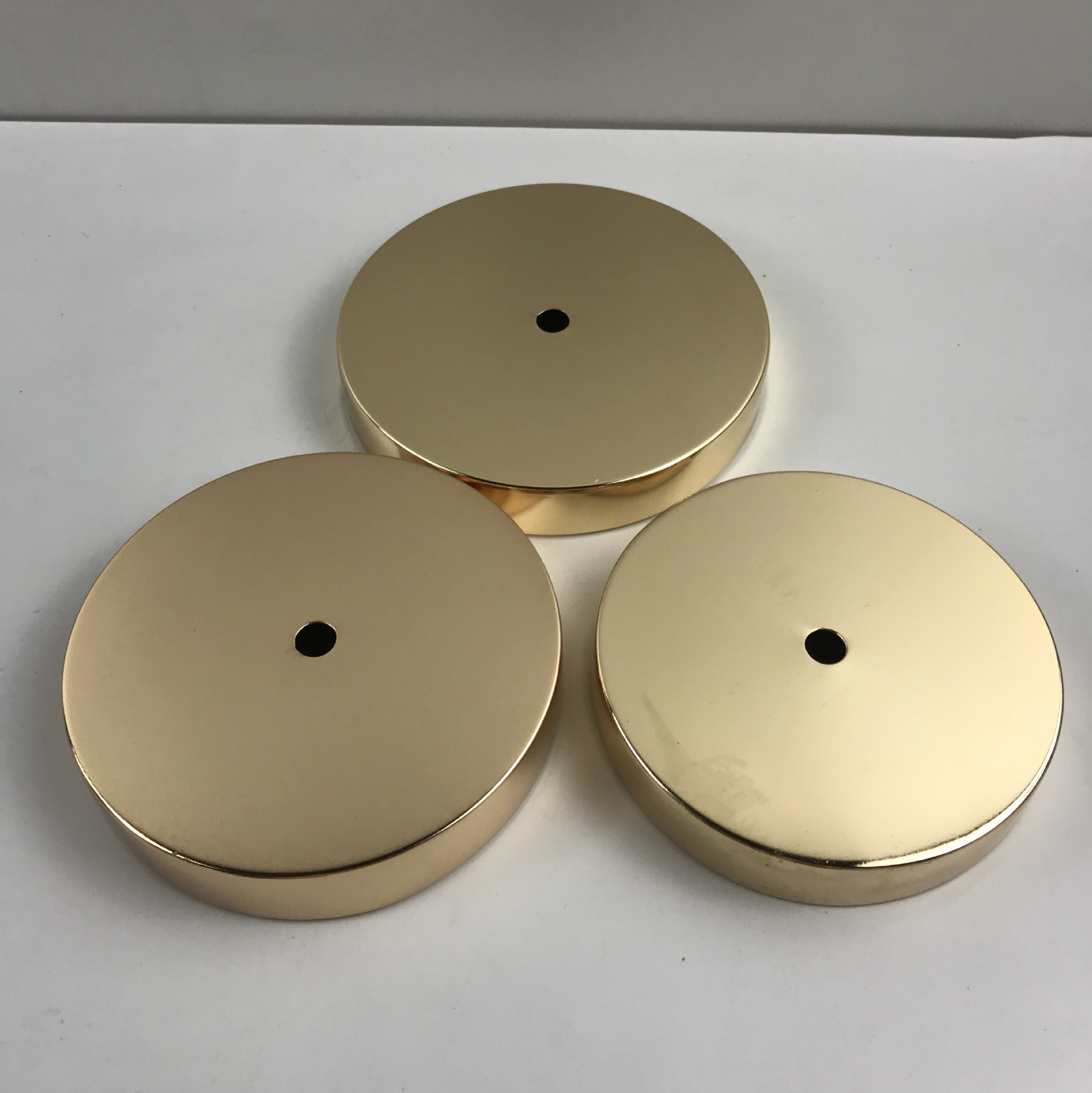 diy台灯底座配件铬色电镀五金底盘120金色折边盘130现货圆形140