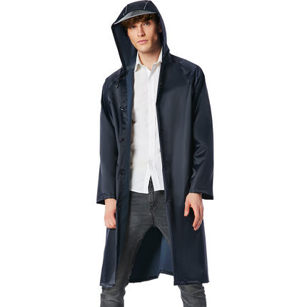 厂家出口时尚女士轻薄透气尼龙涂pu户外雨衣长款连体防雨男士雨衣