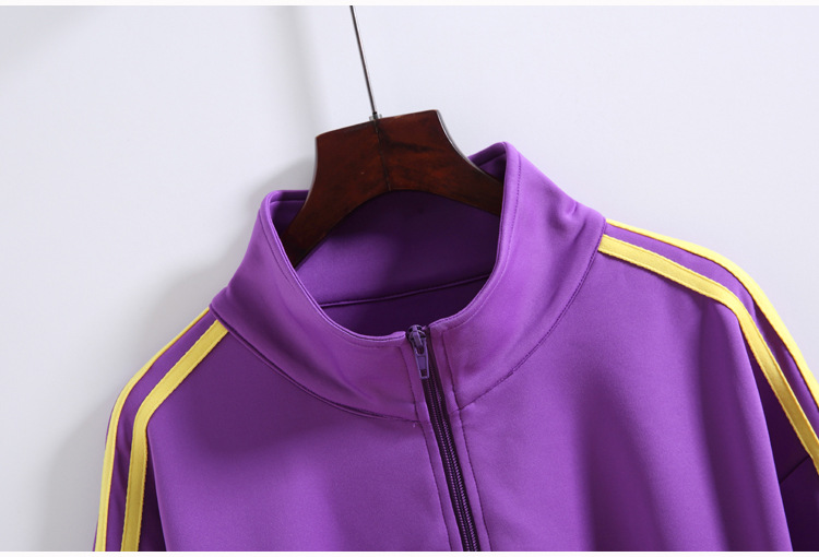 宋旻浩蔡徐坤同款李智恩衣服运动卫衣紫色套装校服班服运动会定做