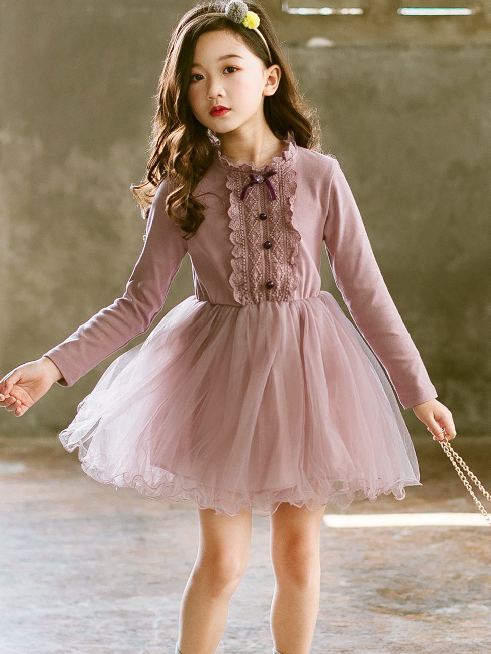 女童秋冬装加厚连衣裙小女孩裙子长袖韩版童装加绒洋气儿童公主裙