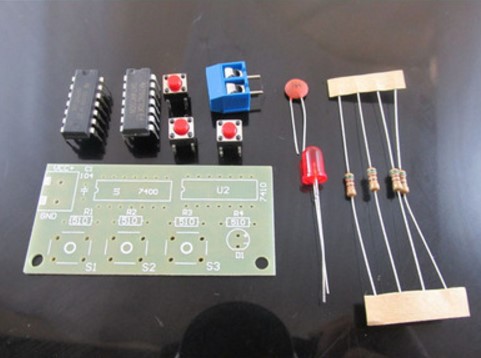 3人表决器套件 三人表决器散件 diy电子制作套件 74hc00 74hc10