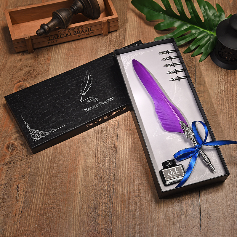 Retro European Pen Feather Pen Dipping Pen Water Pen Gift Signature Pen Pen Kit Manufacturer Direct Wholesale