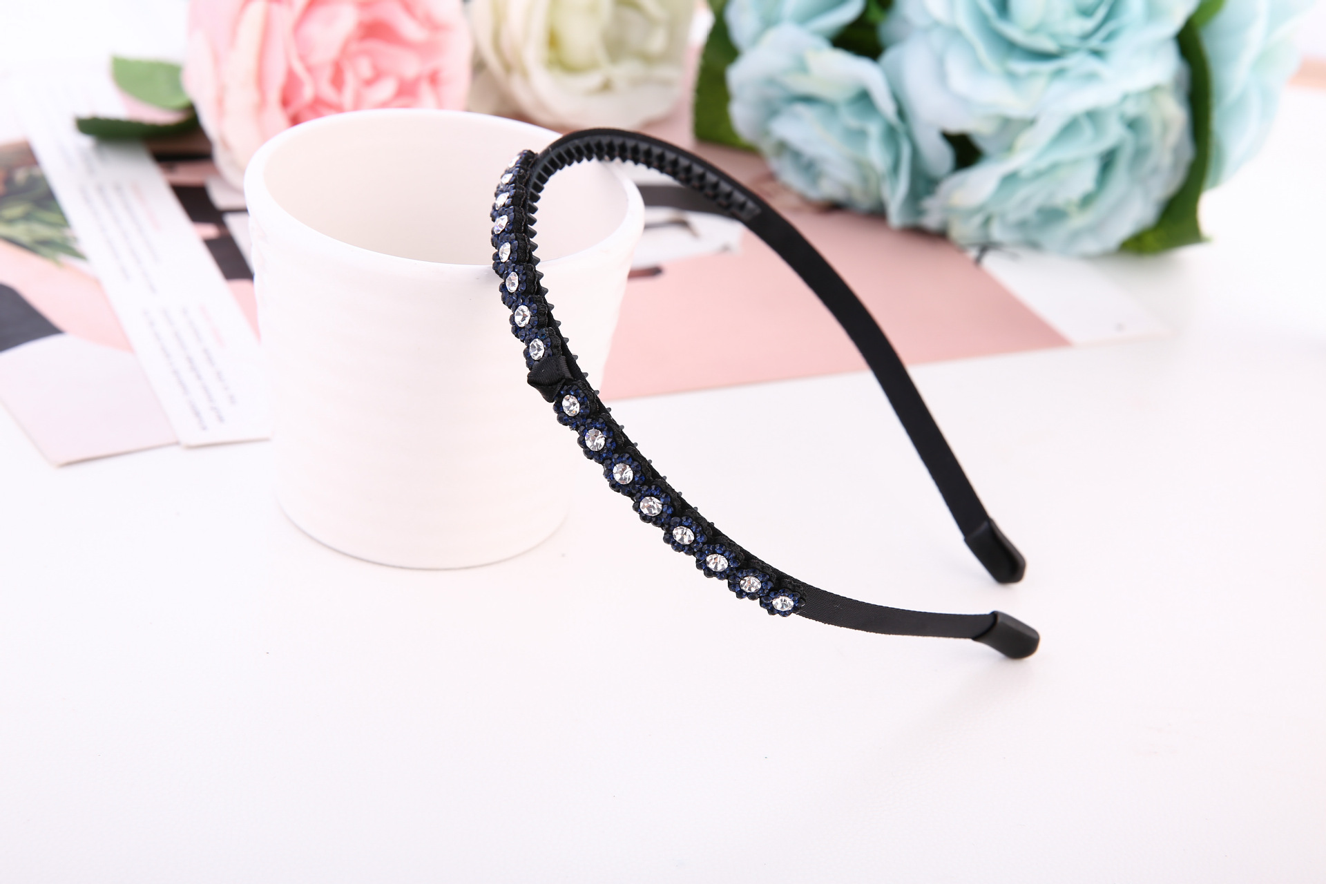 新款简约细发箍新娘发饰造型时尚女士发箍 镶钻细致精美发箍批发