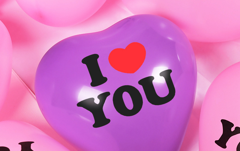 2克心形气球印iloveyou