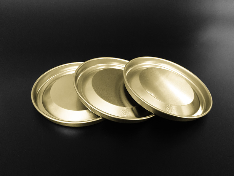 源头厂家销圆形铁底面盖纸罐铁罐适用的马口铁铁底盖红酒盖多直径