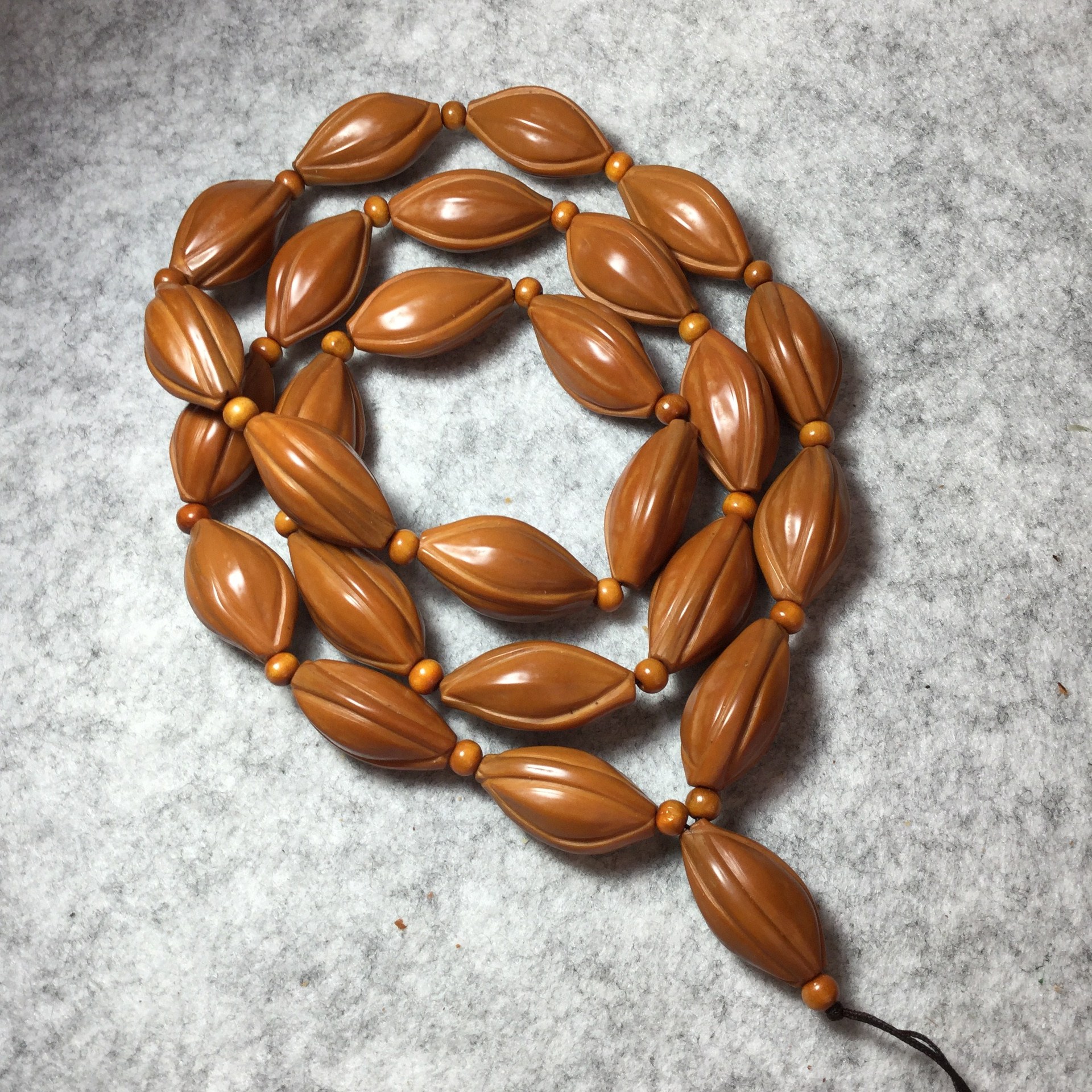 橄榄核扭转乾坤项链 橄榄核素珠橄榄核长串素核挂链