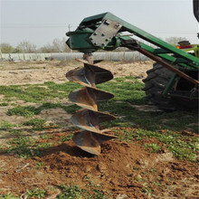 果园打坑钻地种树机 螺旋式双钻头挖坑机 拖拉机后牵引挖坑种植机