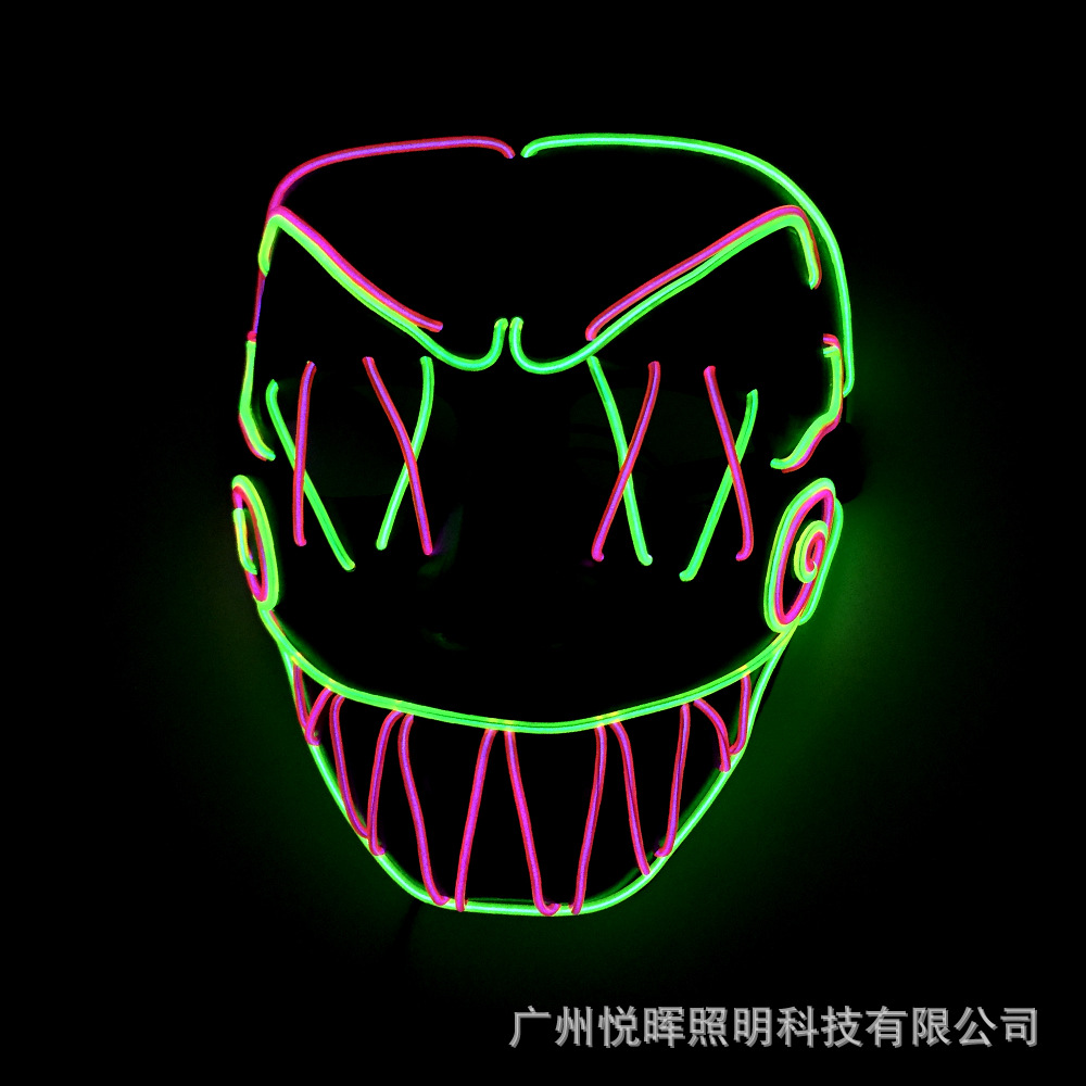 化妆舞会发光面具荧光面具 酒吧派对冷光面具 el冷光线发光面具