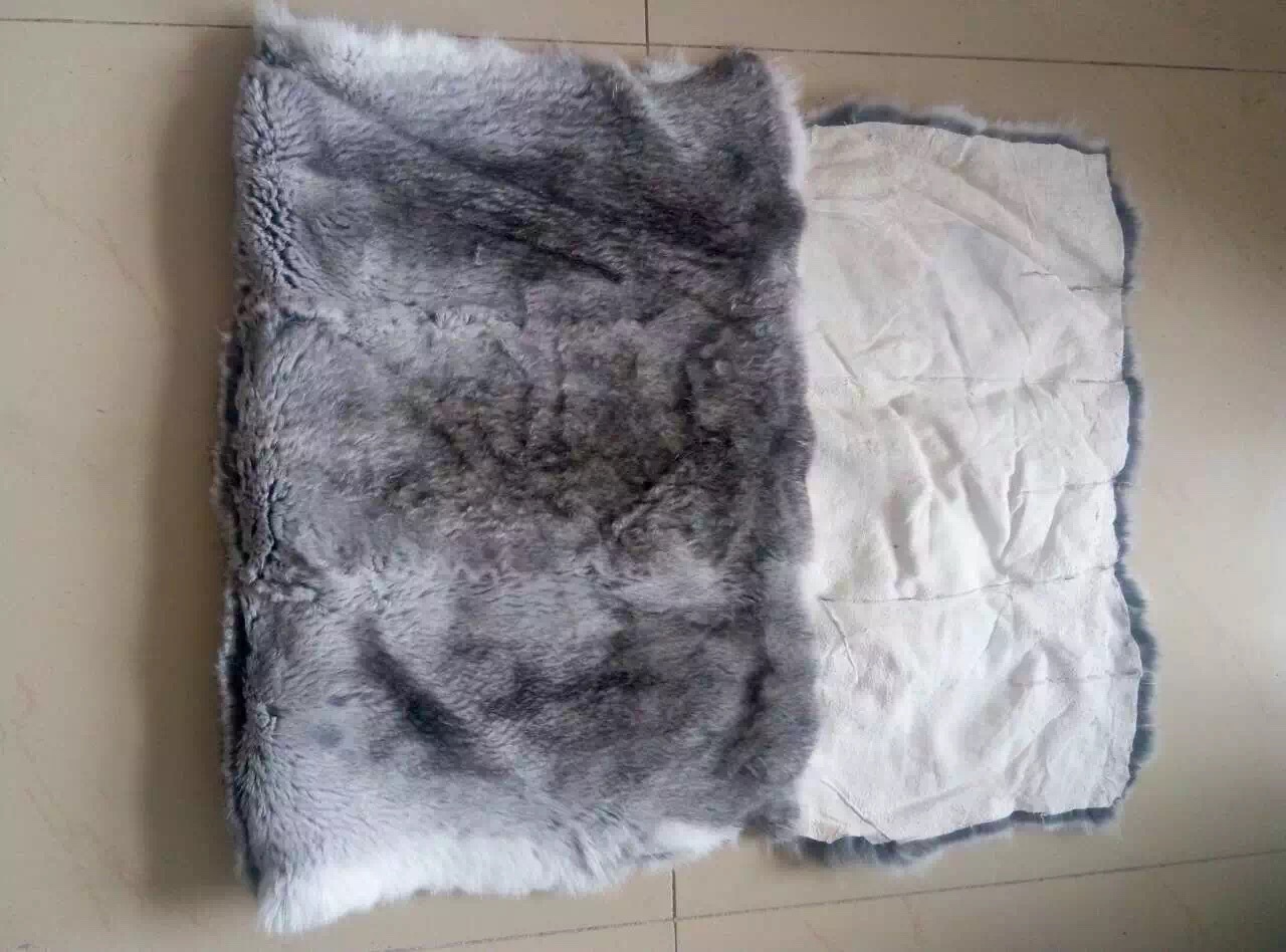 实力供应毛领袖口服装鞋口兔毛毯子 白色兔皮褥子颜色可定做