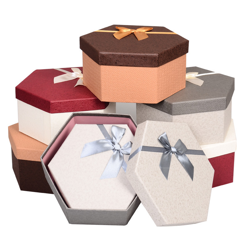 批发 六边形礼品盒礼盒 多边形礼物包装盒 礼物盒 一件代发 定制