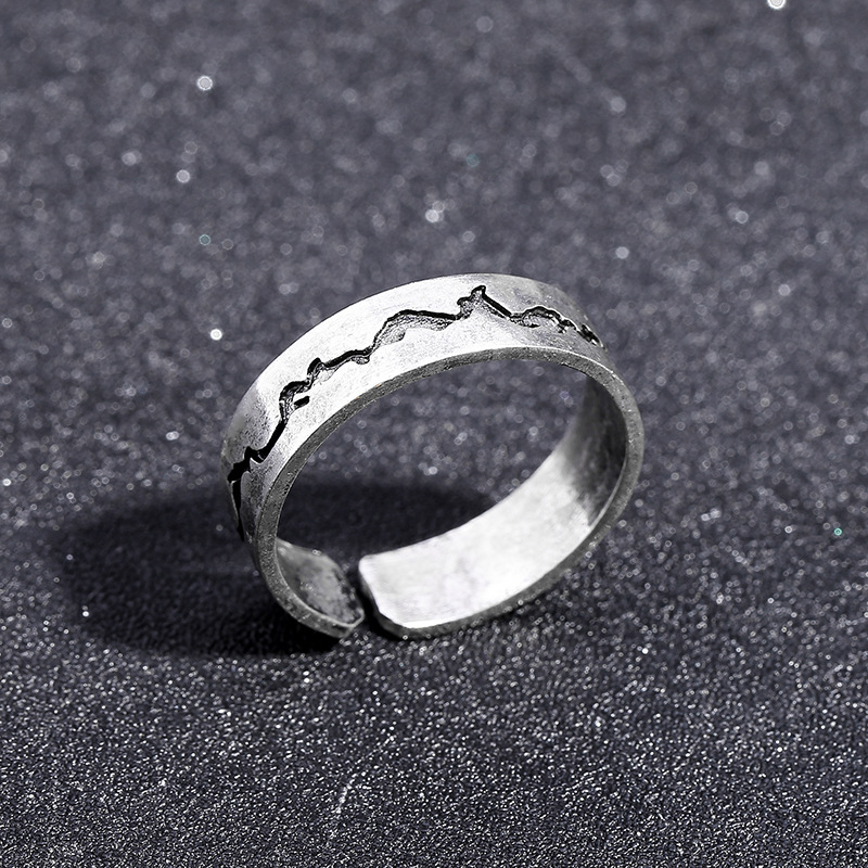 2019新款夜光戒指裂缝男女款裂痕个性创意指环时尚古银饰品爆款