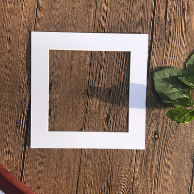 厂家订制正方形内衬纸 相画框白边卡纸 彩色多孔压边纸印logo烫金
