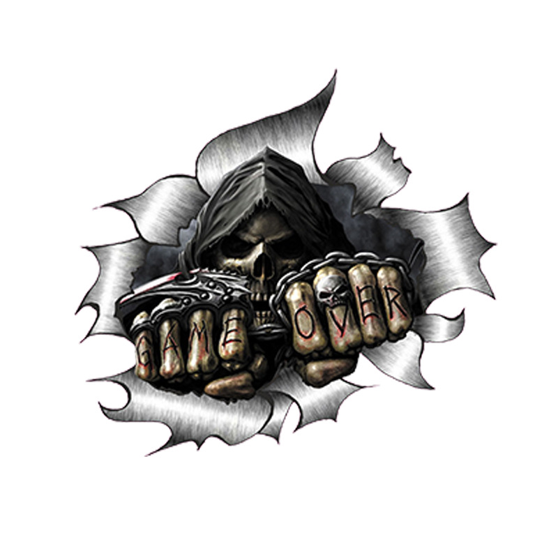 外贸批发 反光个性涂鸦骷髅 死灵骑士车贴 恐怖骷髅贴纸r492