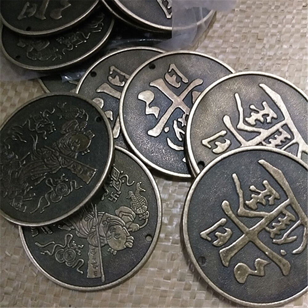 风水招财用品铜钱 55mm日进斗金中款铜钱 厂家直销