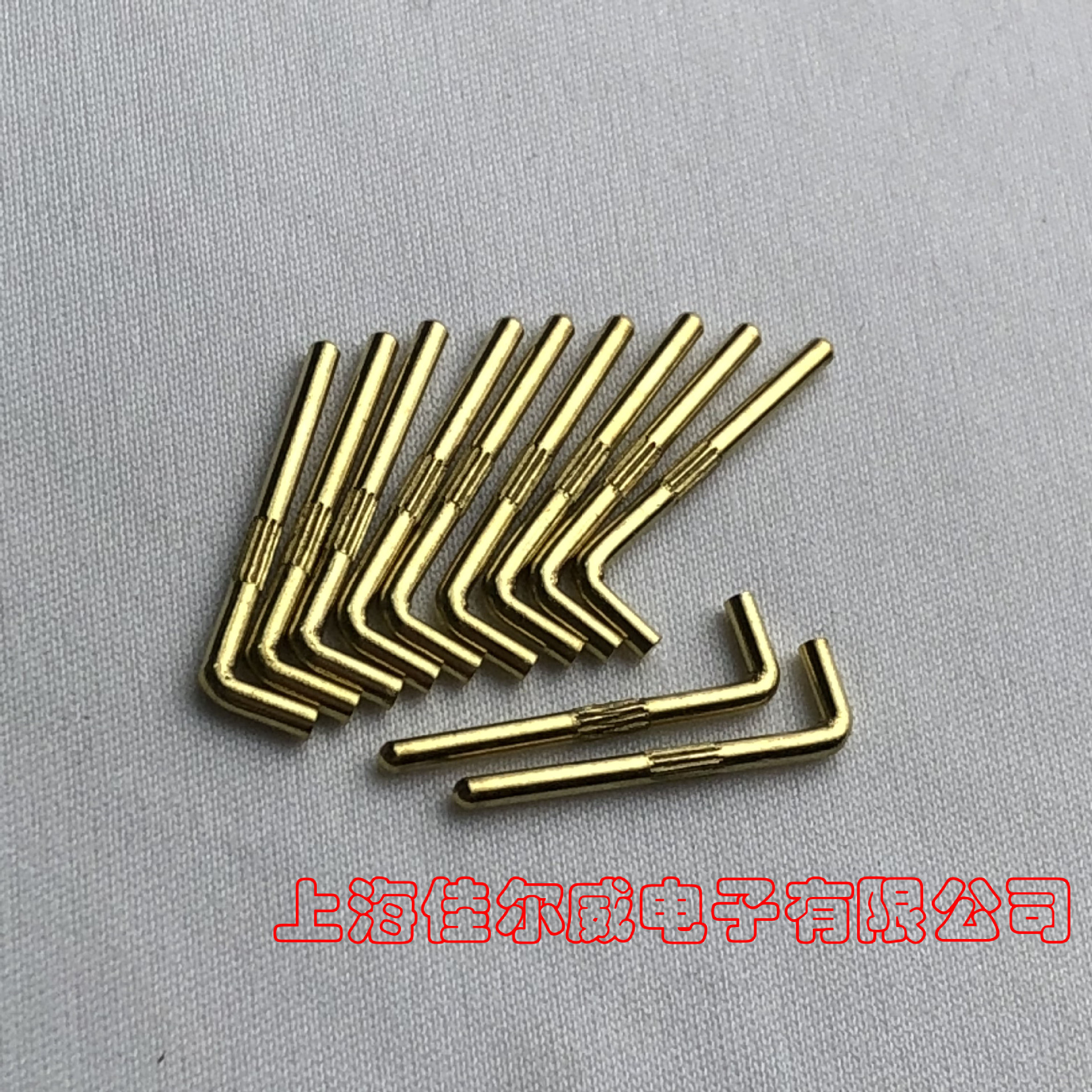 pin针黄铜滚花铜针Φ1528mm实心针90排针90度折弯pin针圆头