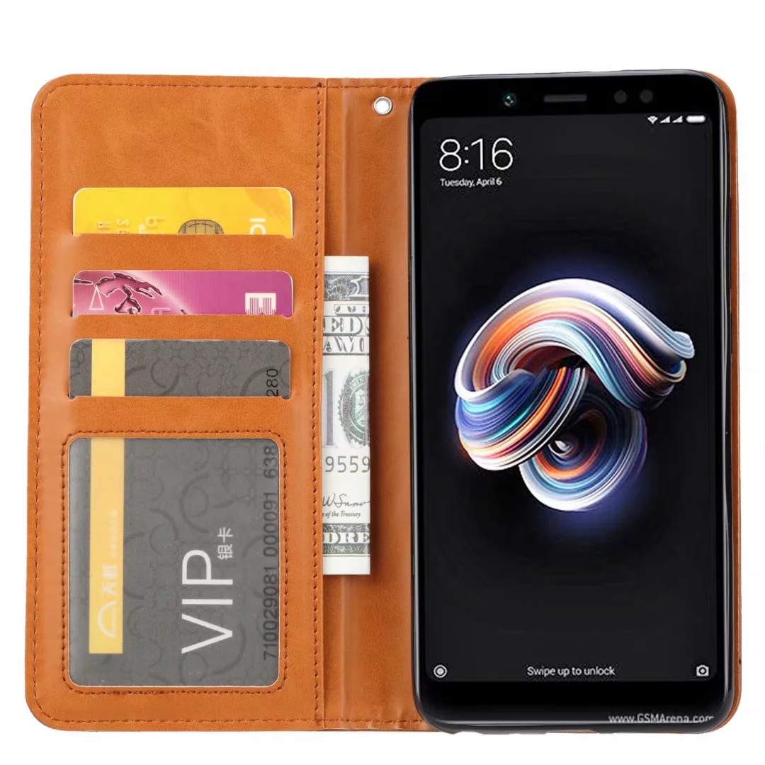 适用红米note6手机壳外套小米pocophonef1皮纹插卡相框手机保护套