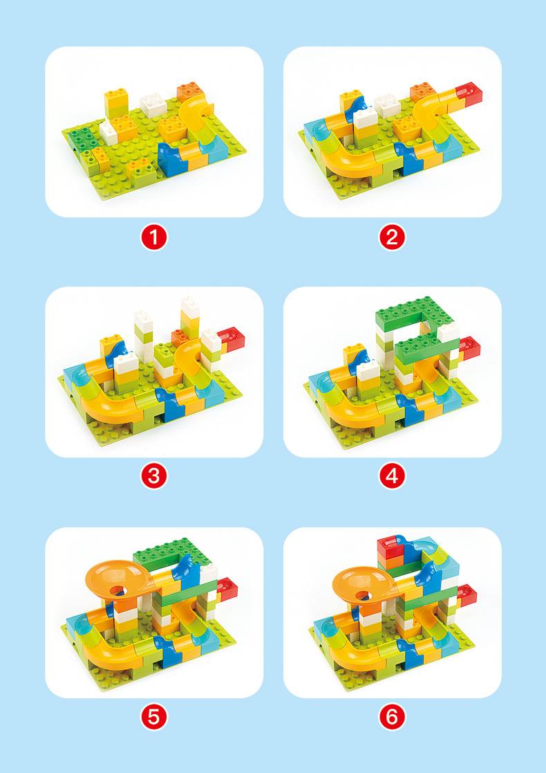 100滑道积木拼装图解图片