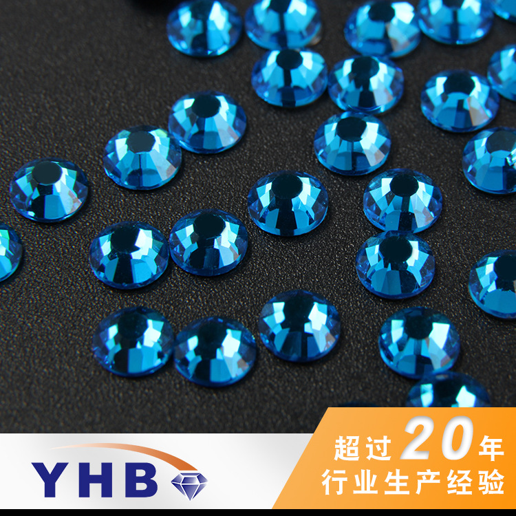 Factory Wholesale Textile Accessories Imitation Diamond Hot Insole Dark Blue Rhinestone Ormanent 8mm Jewelry Decoration Glass Drill