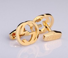 外贸原单 cuff links 处理名品G造型带logo袖扣源头厂家直销