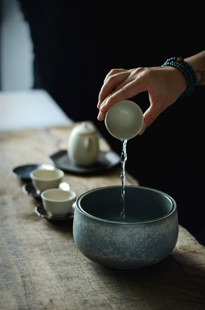 茶洗大号复古窑变陶瓷功夫茶道家用办公茶具零配杯洗水盂水洗笔洗