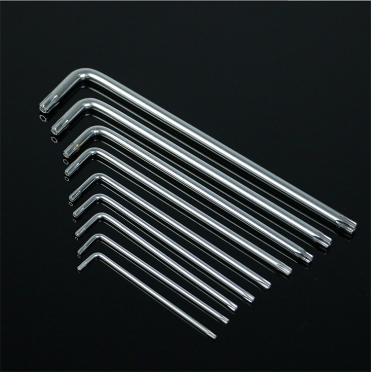 t10-t55多规格加长梅花内六角中空孔米字防盗螺丝扳手内六花扳手