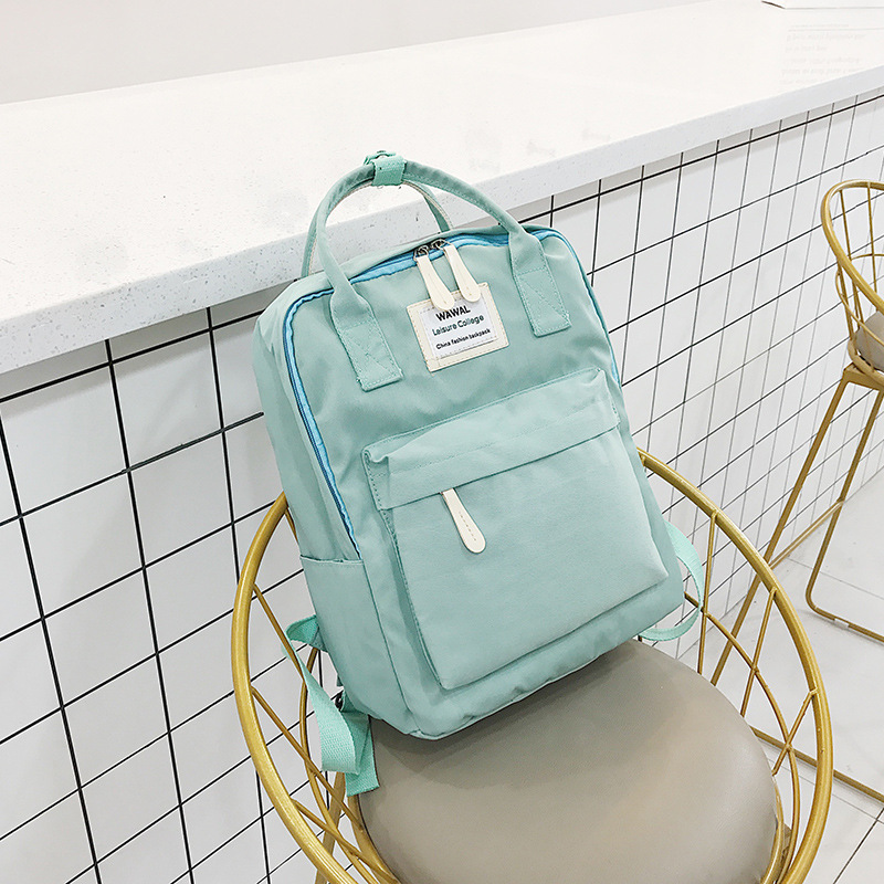 New Korean Style Solid Color Backpack Retro Leisure Travel Backpack Canvas High School Student Schoolbag Fashion Backpack