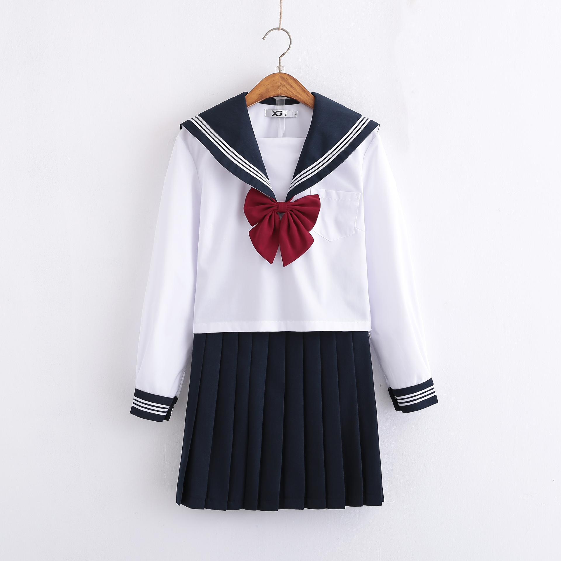 日系学院风jk制服基础款三本襟短袖夏款樱花刺绣班服女水手服套