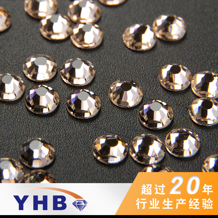 Ornament Wholesale Clothing Accessories Imitation Czech Diamond Silk Color round Glass Hot Drilling Boutique a Crystal Handmade Stick-on Crystals