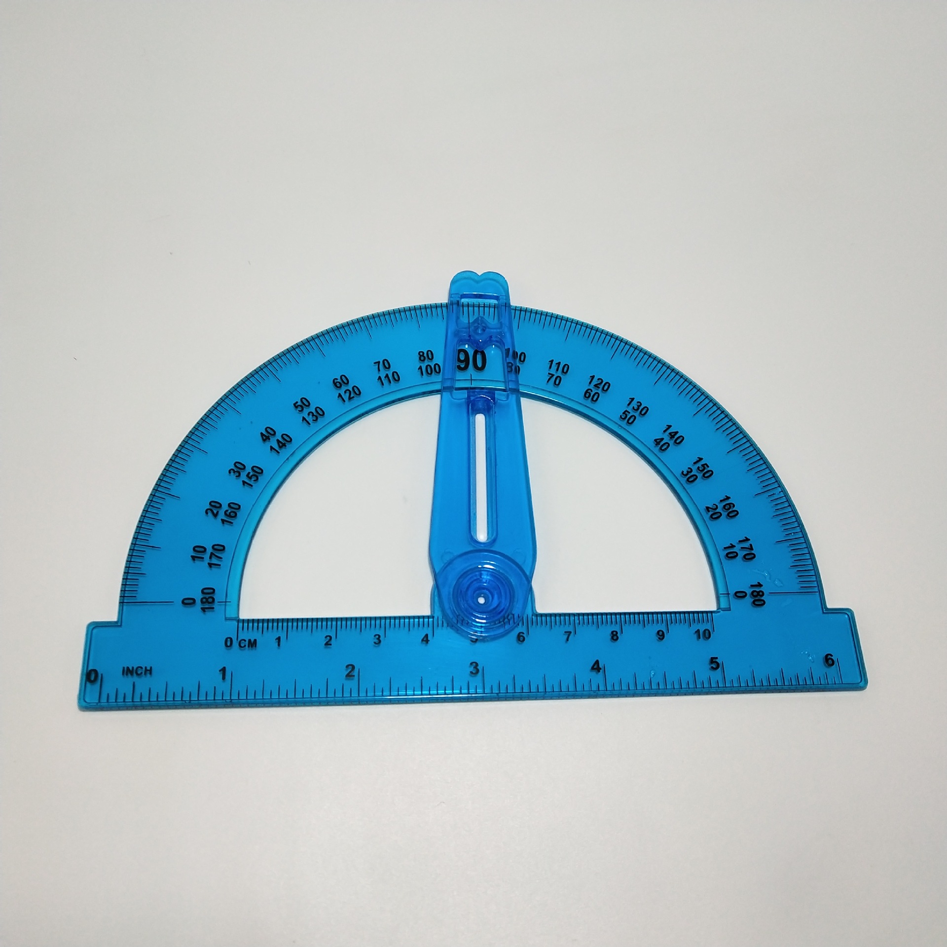 厂家定制 塑料半圆量角器 学生绘图工具 透明15厘米半圆尺