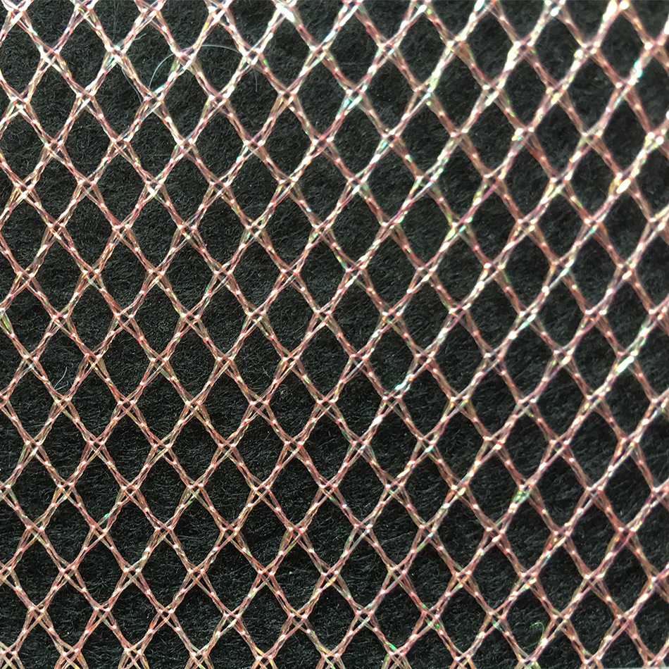 供应金银丝网布装饰网布 菱形网眼布 四角金丝网