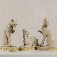 新中式艺术品埃及猫摆件创意家居客厅装饰品树脂工艺品小摆件批发