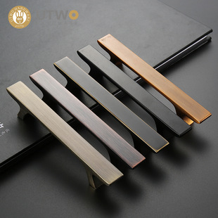 优兔 美式黑色橱柜抽屉五金拉手 现代简约家具衣柜把手 厂家批发