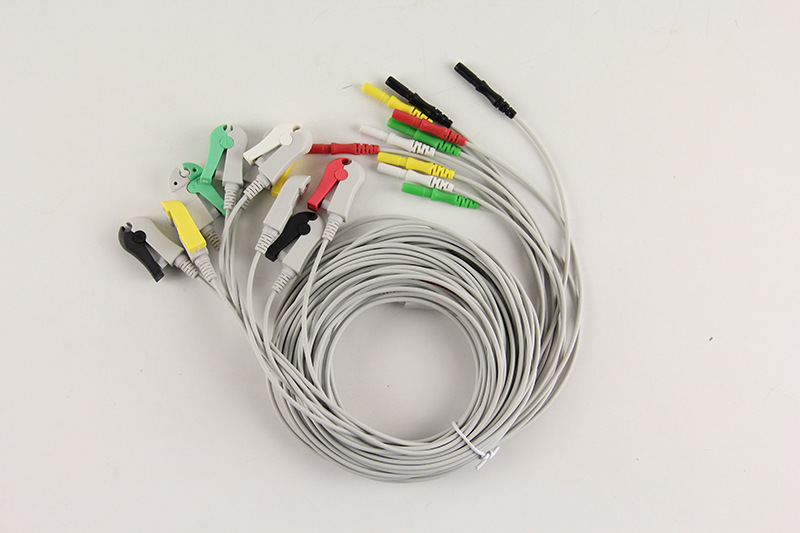 脑电图仪 r型电极线 康泰脑电图导联线 插孔式脑电导联线 夹式