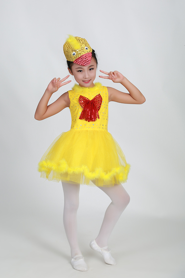 小鸭表演服儿童动物服男女童话剧小鸭子表演服装卡通人偶小鸭服装