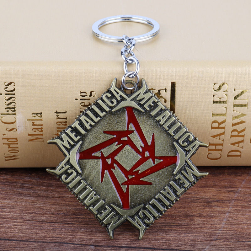欧美外贸热销metallica金属乐队标志钥匙扣挂件汽车配件厂家直销